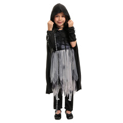 Death Kids Girls Cosplay Tutu Dress 3 Piece Set Outfits Halloween Party Suit