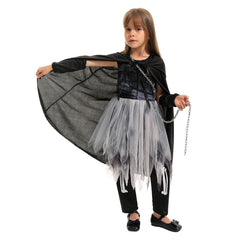 Death Kids Girls Cosplay Tutu Dress 3 Piece Set Outfits Halloween Party Suit