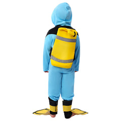 Diving Professional Cosplay Blue Jumpsuit Set For Kids Children Outfits Halloween Carnival Suit