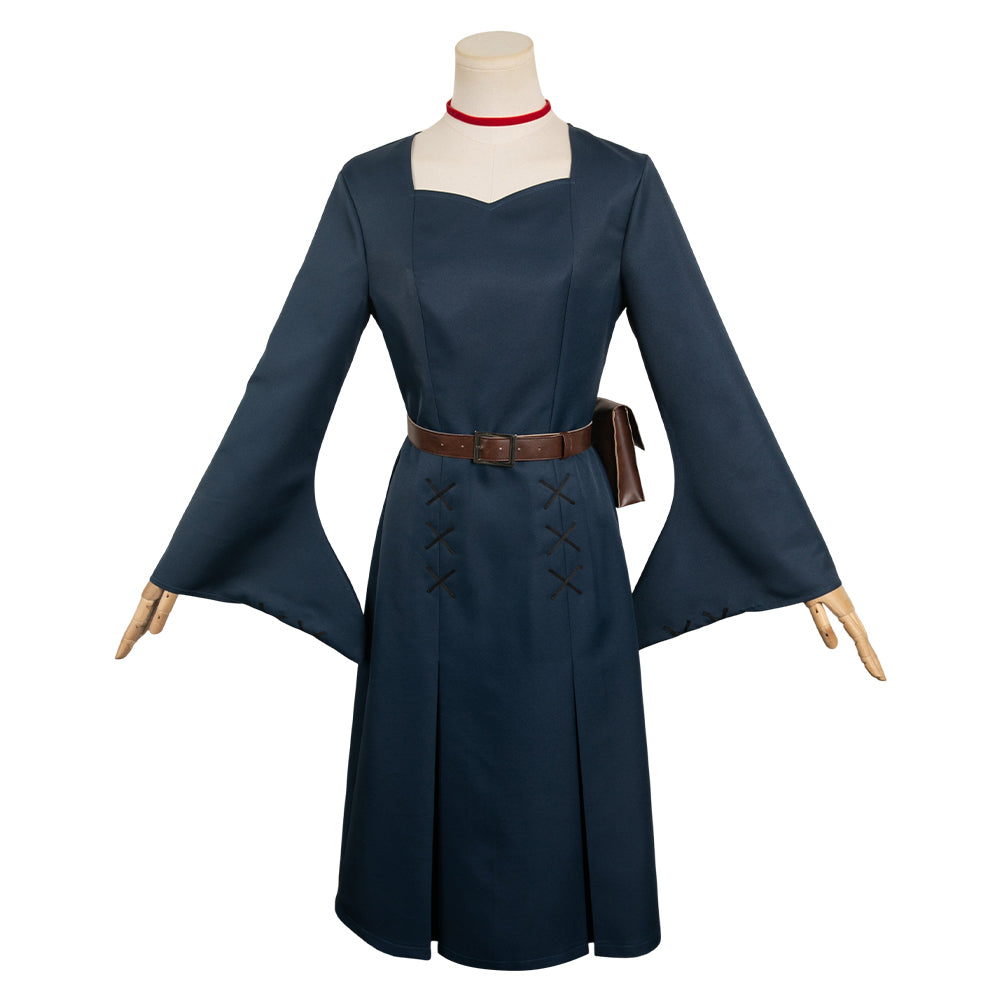 Delicious in Dungeon/Dungeon Meshi Marcille Donato Dark Blue Dress Set Cosplay Costume Outfits Halloween Carnival Suit