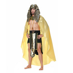 Egyptian King Pharaoh 6 Piece Cloak Pants Set Cosplay Outfits Halloween Party Suit