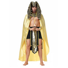 Egyptian King Pharaoh 6 Piece Cloak Pants Set Cosplay Outfits Halloween Party Suit