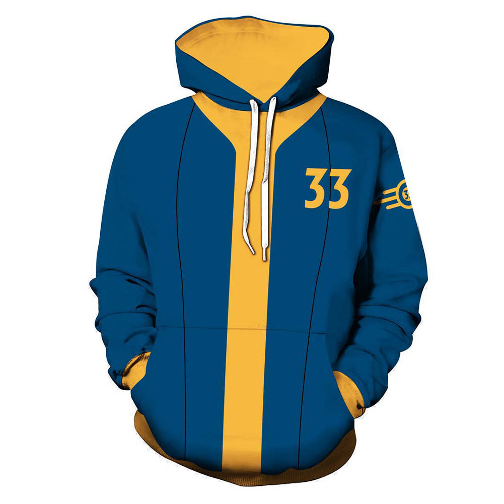 Fallout TV Vault 33 Dweller Adult Cosplay Printed Hoodie Hooded Sweatshirt Men Women Casual Pullover Hoodie