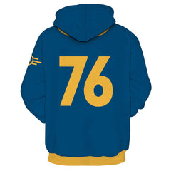 Fallout TV Vault 76 Dweller Adult Cosplay Printed Hoodie Hooded Sweatshirt Men Women Casual Pullover Hoodie