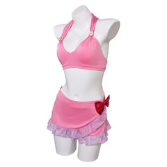 Final Fantasy VII Aerith Gainsborough Pink Bikini Swimsuit Swimwear Cosplay Costume Outfits Halloween Carnival Suit