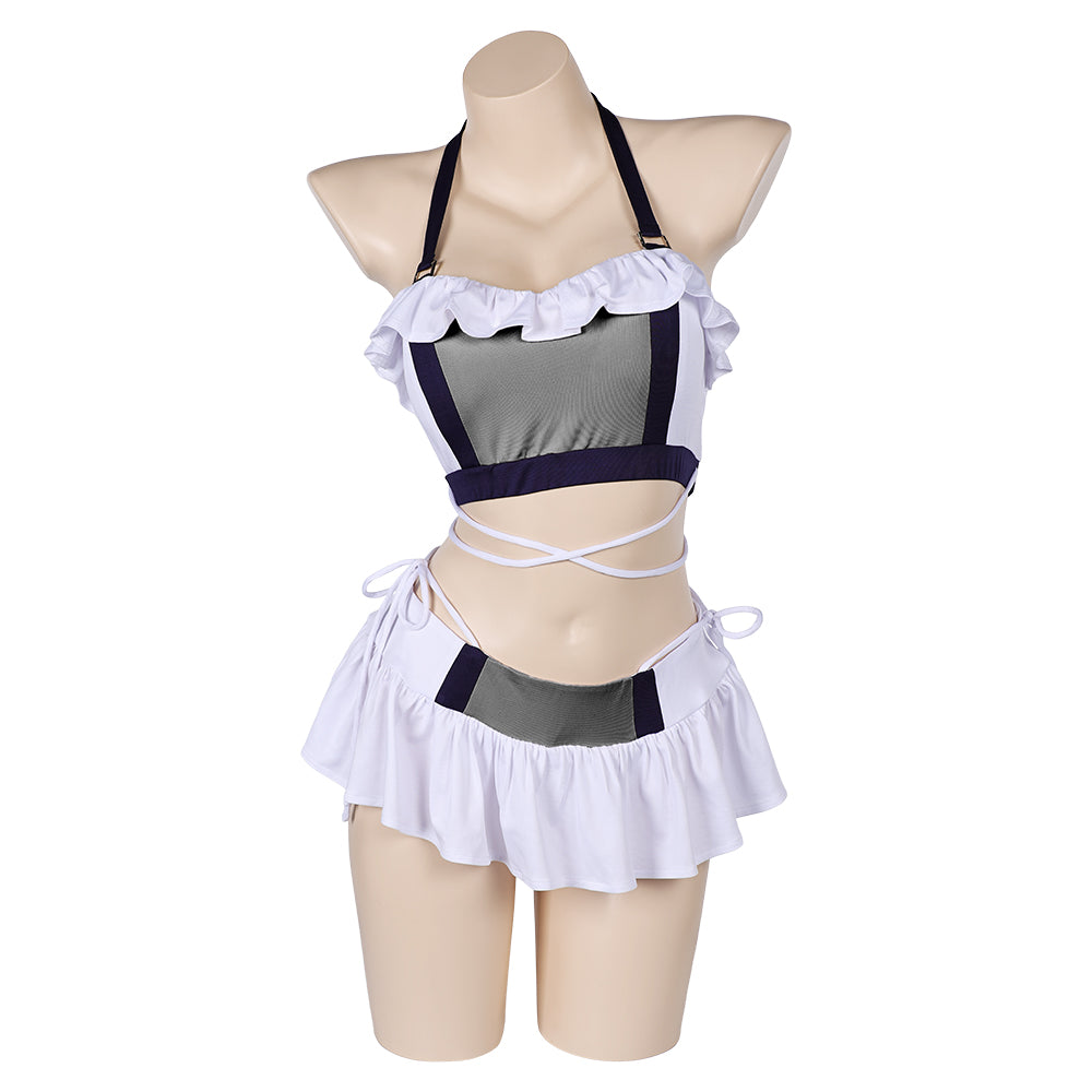 Final Fantasy VII Tifa Lockhart Original White Bikini Swimsuit Cosplay Costume Outfits Halloween Carnival Suit