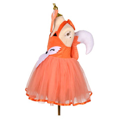 Fox Cosplay Orange Tutu Dress For Little Girls 4 Piece Set Outfits Halloween Carnival Suit