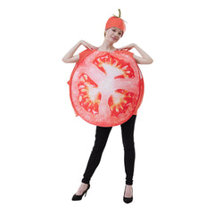 Fruit Slices Vegetable Tomatoes Cosplay One Piece Cloak Outfit Halloween Carnival Suit For Adult