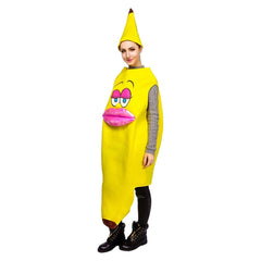 Funny Banana Beard Banana Yellow Jumpsuit Valentine Cosplay Outfits Halloween Party Suit