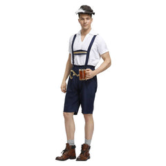 German Bavarian Munich Beer Festival Lederhose Men Classic Suspender Pants Cosplay Costume Outfits Halloween Carnival Suit 
