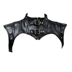 Gothic Retro Punk Leather Black Shawl Cosplay Outfits Halloween Party Suit Accessories