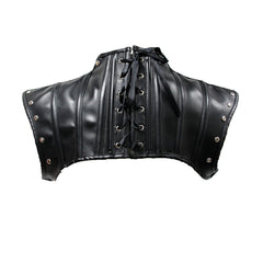 Gothic Retro Punk Leather Black Shawl Cosplay Outfits Halloween Party Suit Accessories