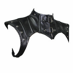 Gothic Retro Punk Leather Black Shawl Cosplay Outfits Halloween Party Suit Accessories