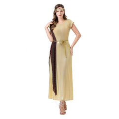 Greek Mythological Goddess Long Dress Retro Medieval Renaissance Cosplay Outfits Halloween Party Suit