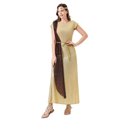 Greek Mythological Goddess Long Dress Retro Medieval Renaissance Cosplay Outfits Halloween Party Suit