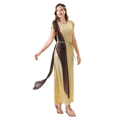 Greek Mythological Goddess Long Dress Retro Medieval Renaissance Cosplay Outfits Halloween Party Suit