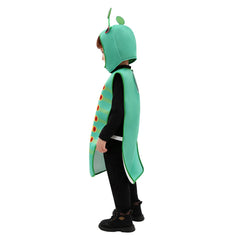 Green Caterpillar Kids Children Cosplay Overalls With Headgear Costume Outfits Halloween Carnival Suit