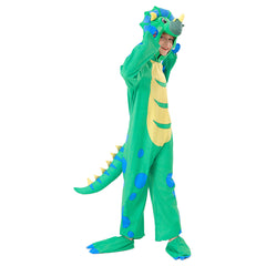 Green Dinosaur Kids Children Cosplay Jumpsuit Costume Outfits Halloween Carnival Suit