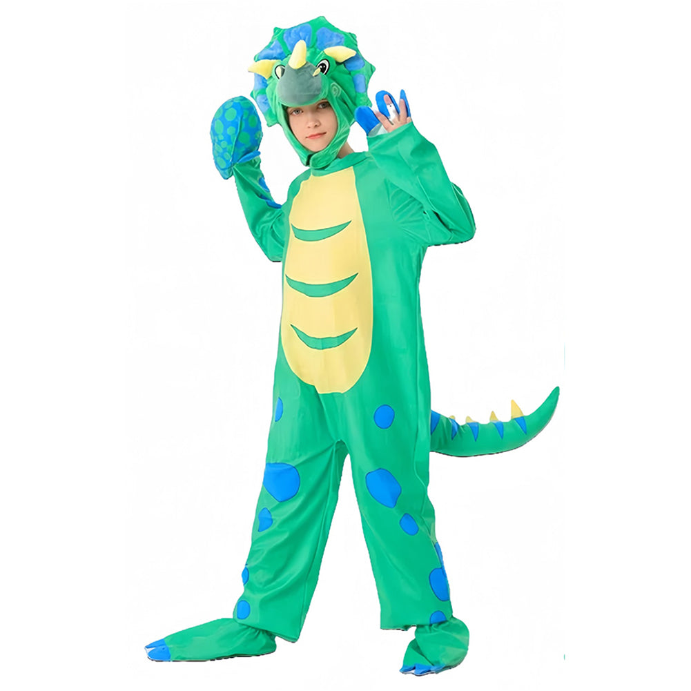 Green Dinosaur Kids Children Cosplay Jumpsuit Costume Outfits Halloween Carnival Suit