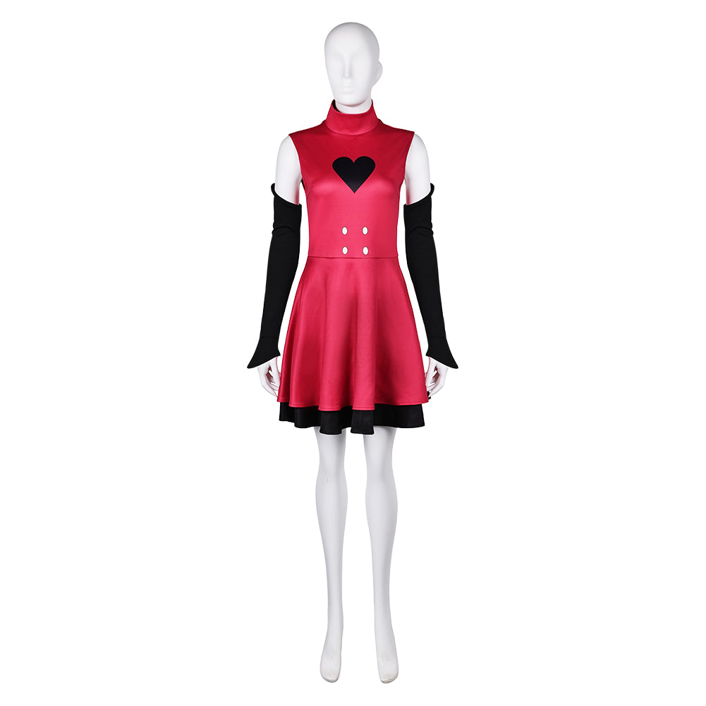 Hazbin Hotel Charlie Morningstar Women Dress With Sleeves Cosplay Costume Cambat Outfits Halloween Carnival Suit