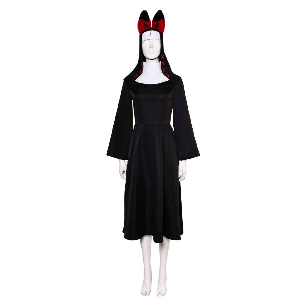 Hazbin Hotel Nun ALASTOR Dress With Hat Cosplay Costume Outfits Halloween Carnival Suit