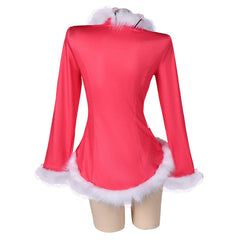 Hazbin Hotel Valentino Pink Sexy Lingerie for Women With Glasses 3Piece Set Cosplay Costume Outfits Halloween Carnival Suit