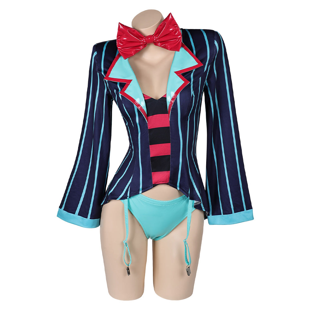 Hazbin Hotel Vox Blue Sexy Lingerie for Women Cosplay Costume Outfits Halloween Carnival Suit