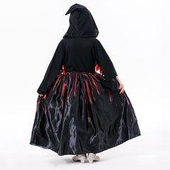 Horror Witch Skeleton Dress Cosplay Costume For Little Girls Outfits Halloween Carnival Suit