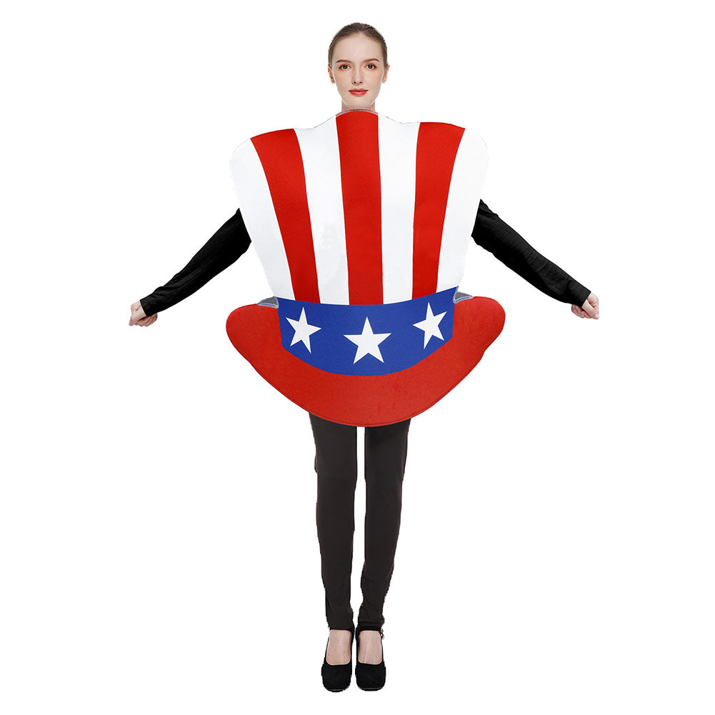 Independence Day Party USA Hat Stage Performance Spooky Cosplay Costume Outfits Halloween Carnival Suit