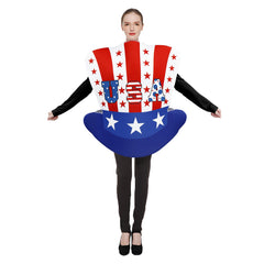 Independence Day Party USA Hat Stage Performance Spooky Cosplay Costume Outfits Halloween Carnival Suit