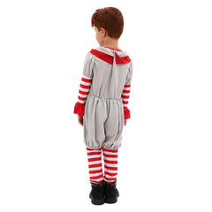 It Pennywise Kids Boys Grey Jumpsuit Cosplay Costume Outfits Halloween Carnival Suit