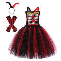 IT Pennywise Kids Girls Red Tutu Dress Cosplay Costume Outfits Halloween Carnival Suit