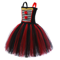 IT Pennywise Kids Girls Red Tutu Dress Cosplay Costume Outfits Halloween Carnival Suit