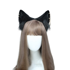 JK Lolita Simulated Animal Ear Black Headwear Hairband Halloween Costume Accessories Props