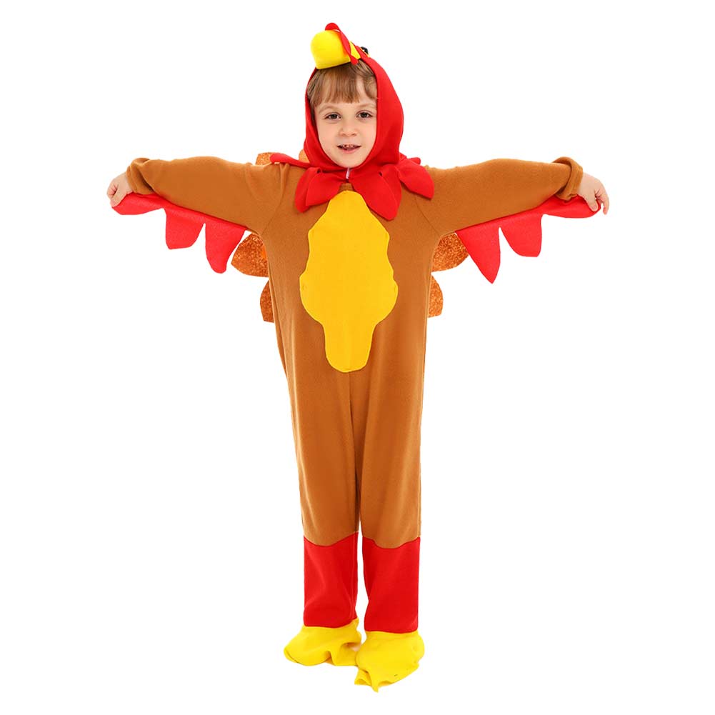 Kids 2024 Thanksgiving Day Turkey Animal Cosplay Outfits Halloween Party Suit