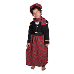 Kids Boys Scottish Red Plaid Skirt Set Cosplay Outfits Halloween Party Suit