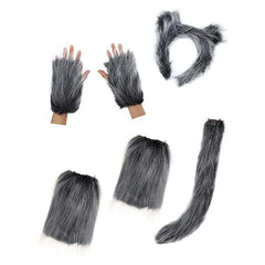 Kids Children Cow Grey Wolf Fox Cosplay Headband Props Set Halloween Carnival Costume Accessories