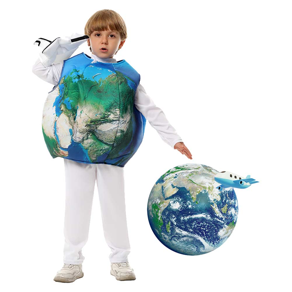 Kids Children Globe Overalls With Aircraft Gloves Set Cosplay Outfits Halloween Party Suit