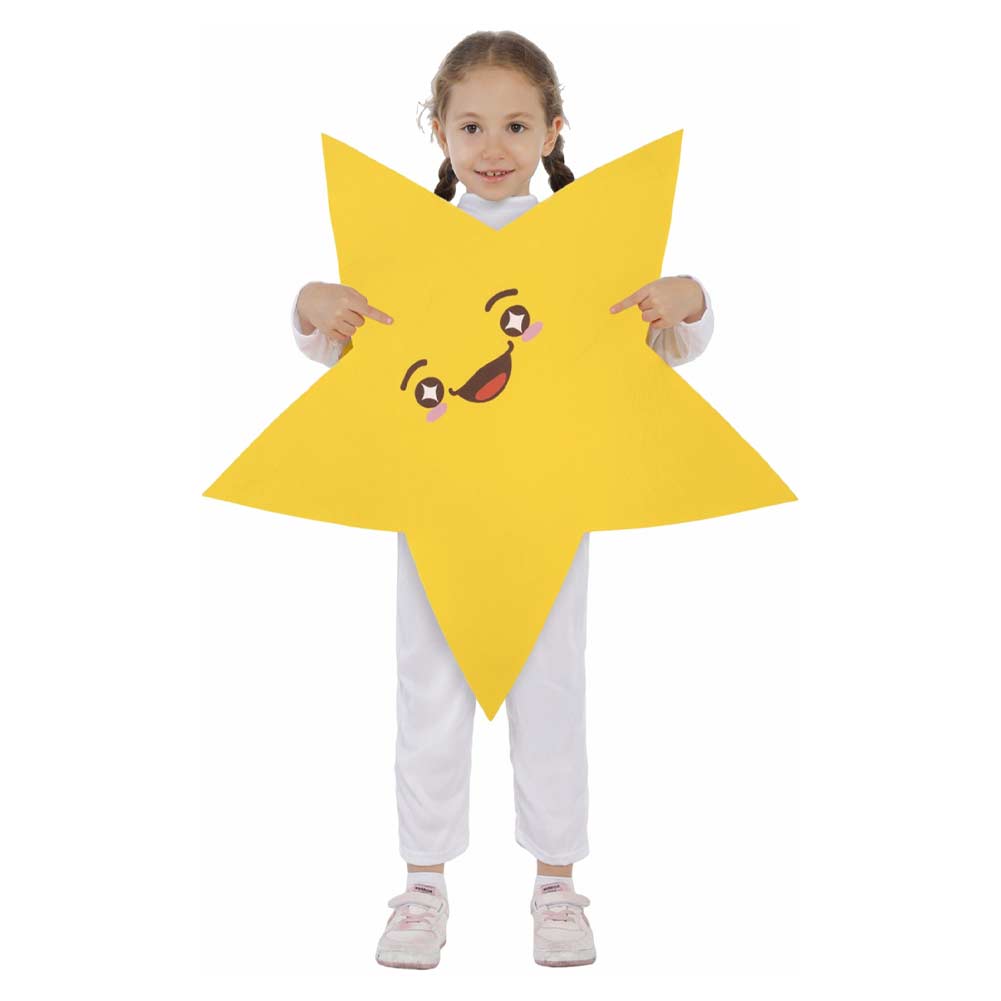 Kids Children Yellow Five-pointed Star Pentagram Cosplay Outfits Halloween Party Suit