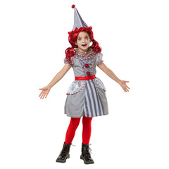 Kids Girls Joker Seller Dress Full Set Stage Performance Cosplay Costume Outfits Halloween Carnival Suit