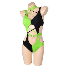 Kim Possible Shego Women Green Sexy Swimsuit Cosplay Costume Outfits Halloween Carnival Suit