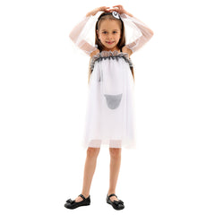 Little Ghost Girl Flared Sleeve Dress Cosplay Costume Outfits Halloween Carnival Suit