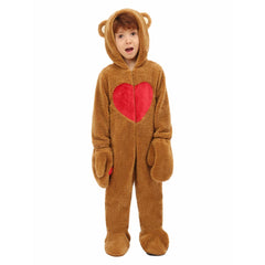 LOVE Brown Bear Kids Children Animal Pyjamas Cosplay Outfits Halloween Party Suit