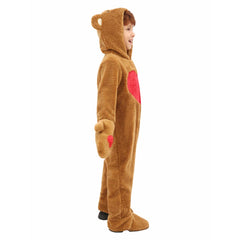 LOVE Brown Bear Kids Children Animal Pyjamas Cosplay Outfits Halloween Party Suit