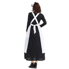 Medieval Colonial Style Estate Women Maid Dress 3 Piece Set Cosplay Outfits Halloween Party Suit