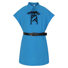 Medieval Pirate Blue Shirt For Kids Boys Cosplay Costume Outfits Halloween Carnival Suit