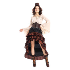 Medieval Pirates Renaissance Women Dress Cosplay Costume Outfits Halloween Carnival Suit