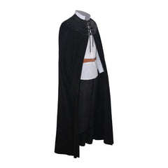 Medieval Renaissance Knight Men Top Pants Set With Black Cloak Cosplay Costume Outfits Halloween Carnival Suit