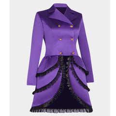 Medieval Retro Purple Lapel Irregular Hem Dress Tuxedo Cosplay Outfits Halloween Party Suit