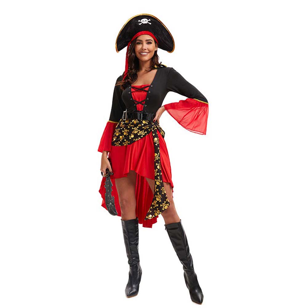 Medieval Retro Women Pirate Cosplay Outfits Halloween Party Suit